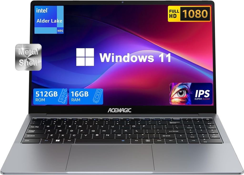 ACEMAGIC PC Portable,15,6'' FHD 16Go DDR4 512Go SSD, Intel Twin Lake N150